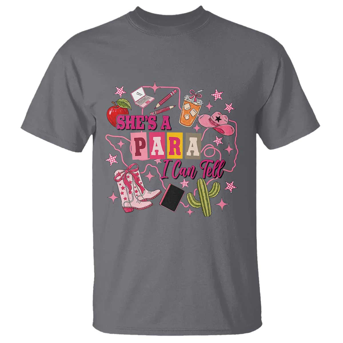 Funny Western Teacher Aide Graphic T Shirt She's A Para I Can Tell