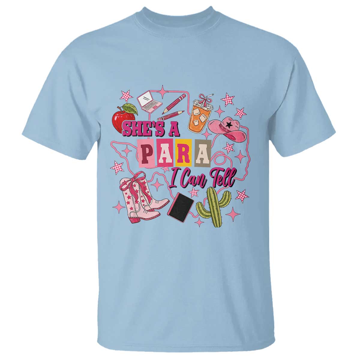 Funny Western Teacher Aide Graphic T Shirt She's A Para I Can Tell