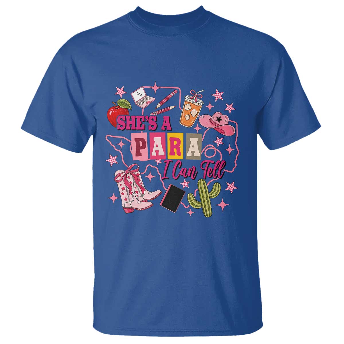 Funny Western Teacher Aide Graphic T Shirt She's A Para I Can Tell