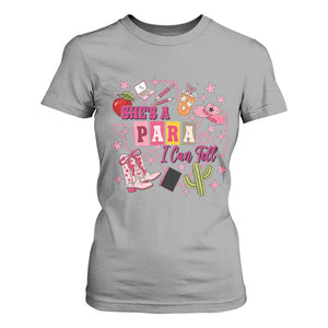 Funny Western Teacher Aide Graphic T Shirt For Women She's A Para I Can Tell