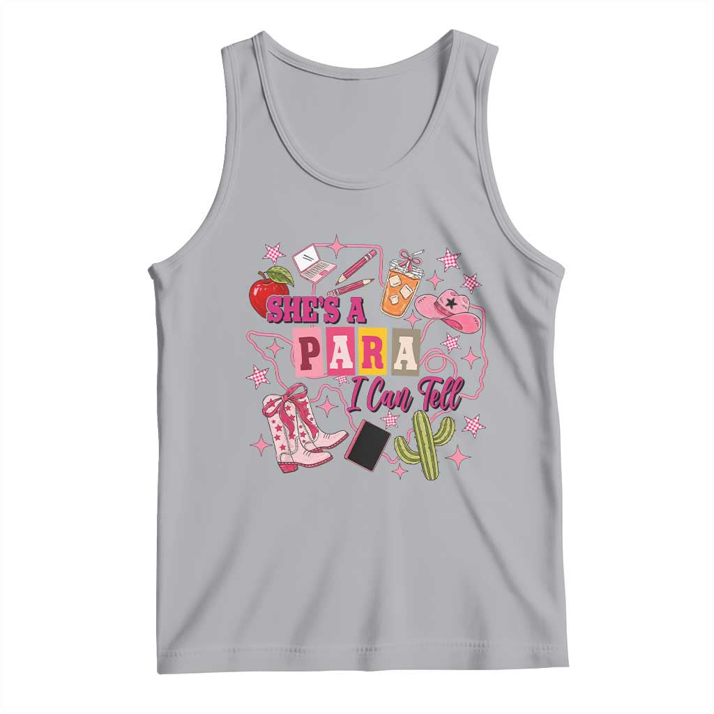 Funny Western Teacher Aide Graphic Tank Top She's A Para I Can Tell