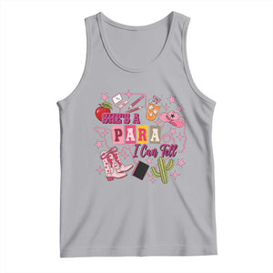 Funny Western Teacher Aide Graphic Tank Top She's A Para I Can Tell