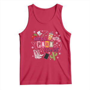 Funny Western Teacher Aide Graphic Tank Top She's A Para I Can Tell