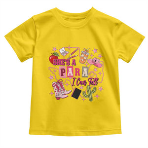 Funny Western Teacher Aide Graphic Toddler T Shirt She's A Para I Can Tell