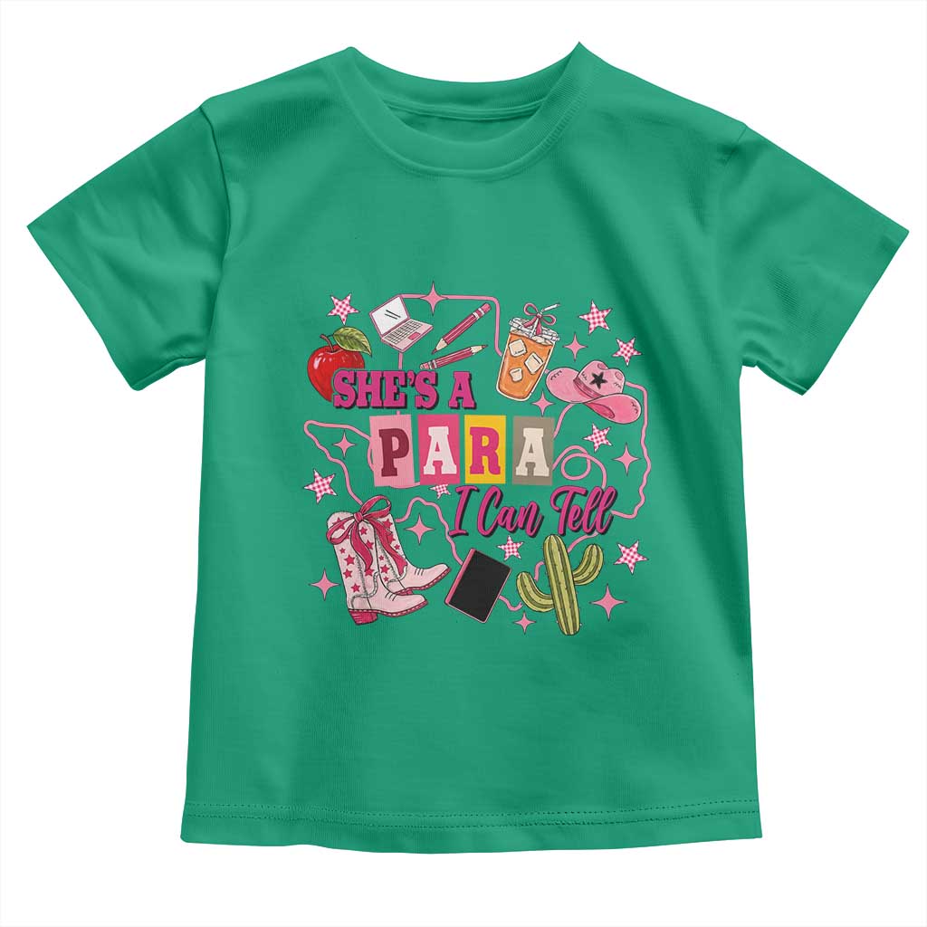 Funny Western Teacher Aide Graphic Toddler T Shirt She's A Para I Can Tell