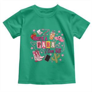 Funny Western Teacher Aide Graphic Toddler T Shirt She's A Para I Can Tell
