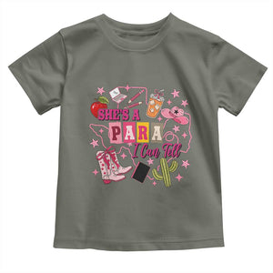 Funny Western Teacher Aide Graphic Toddler T Shirt She's A Para I Can Tell