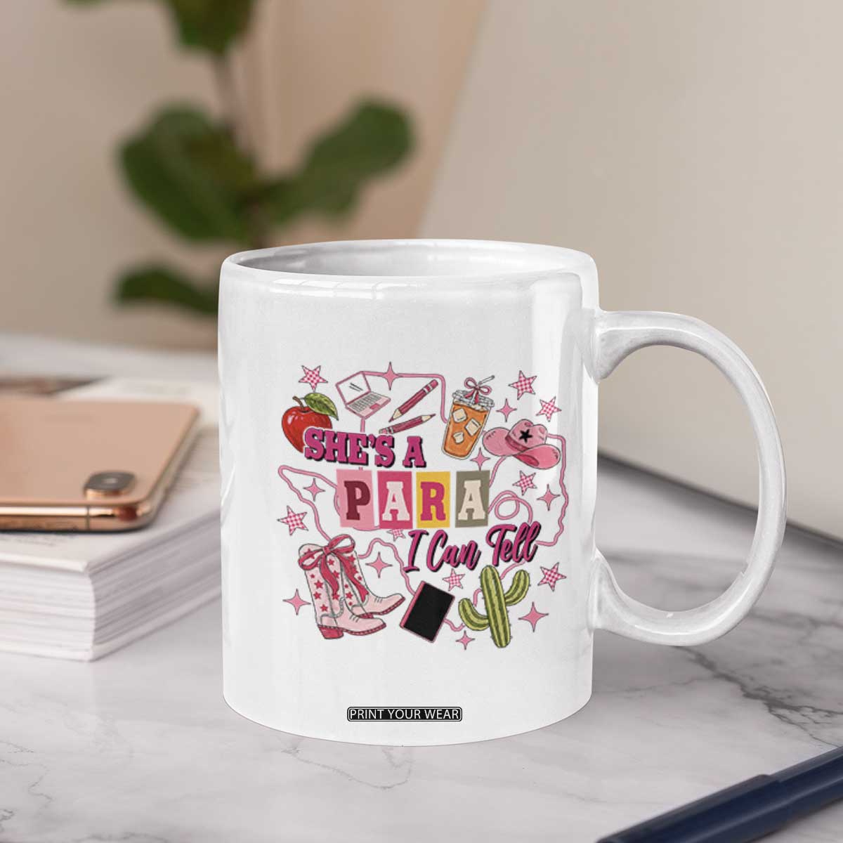 Funny Western Teacher Aide Graphic Coffee Mug She's A Para I Can Tell