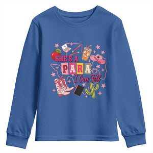 Funny Western Teacher Aide Graphic Youth Sweatshirt She's A Para I Can Tell
