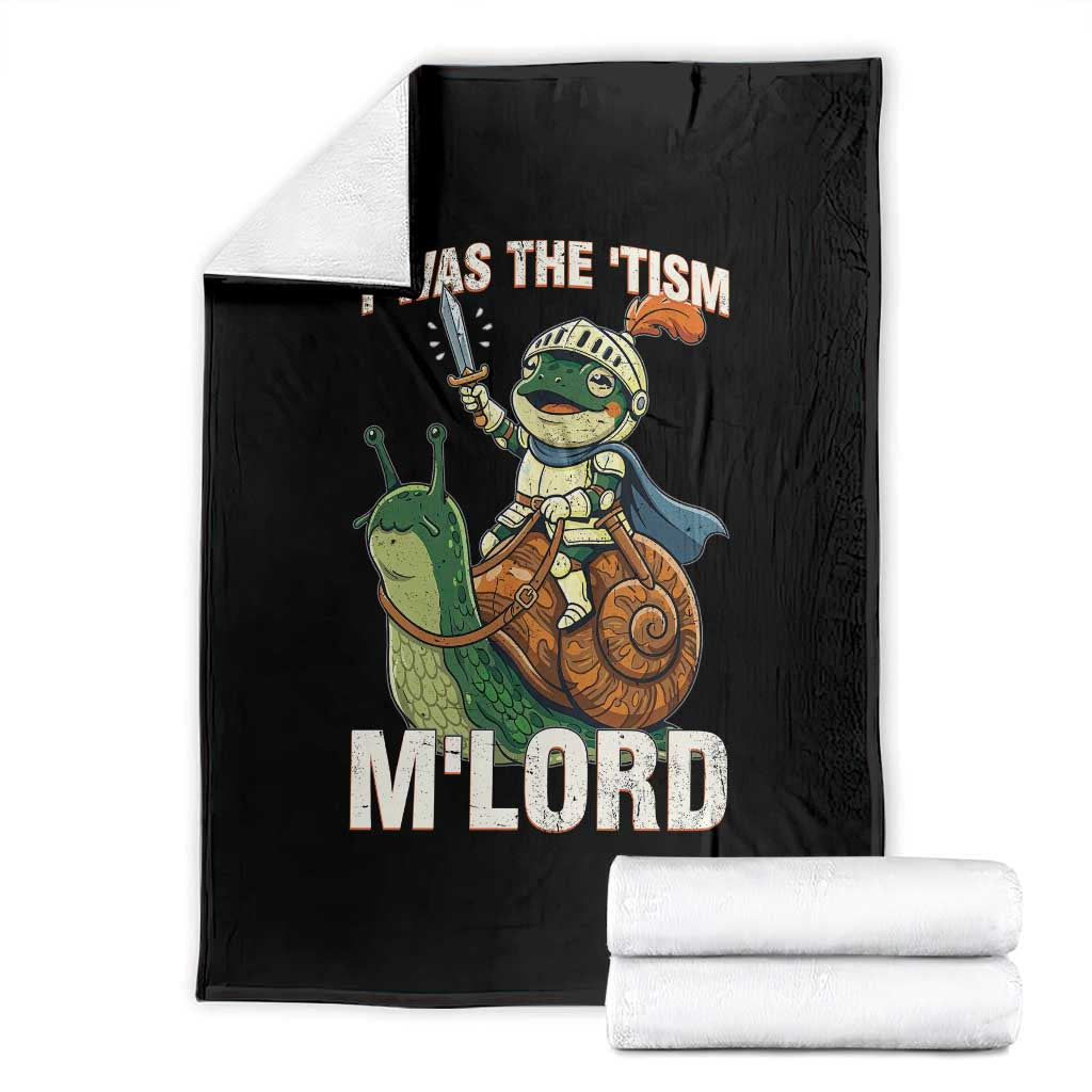 Funny Medieval Knight Frog Meme With Sword Throw Blanket Twas The Tism MLord