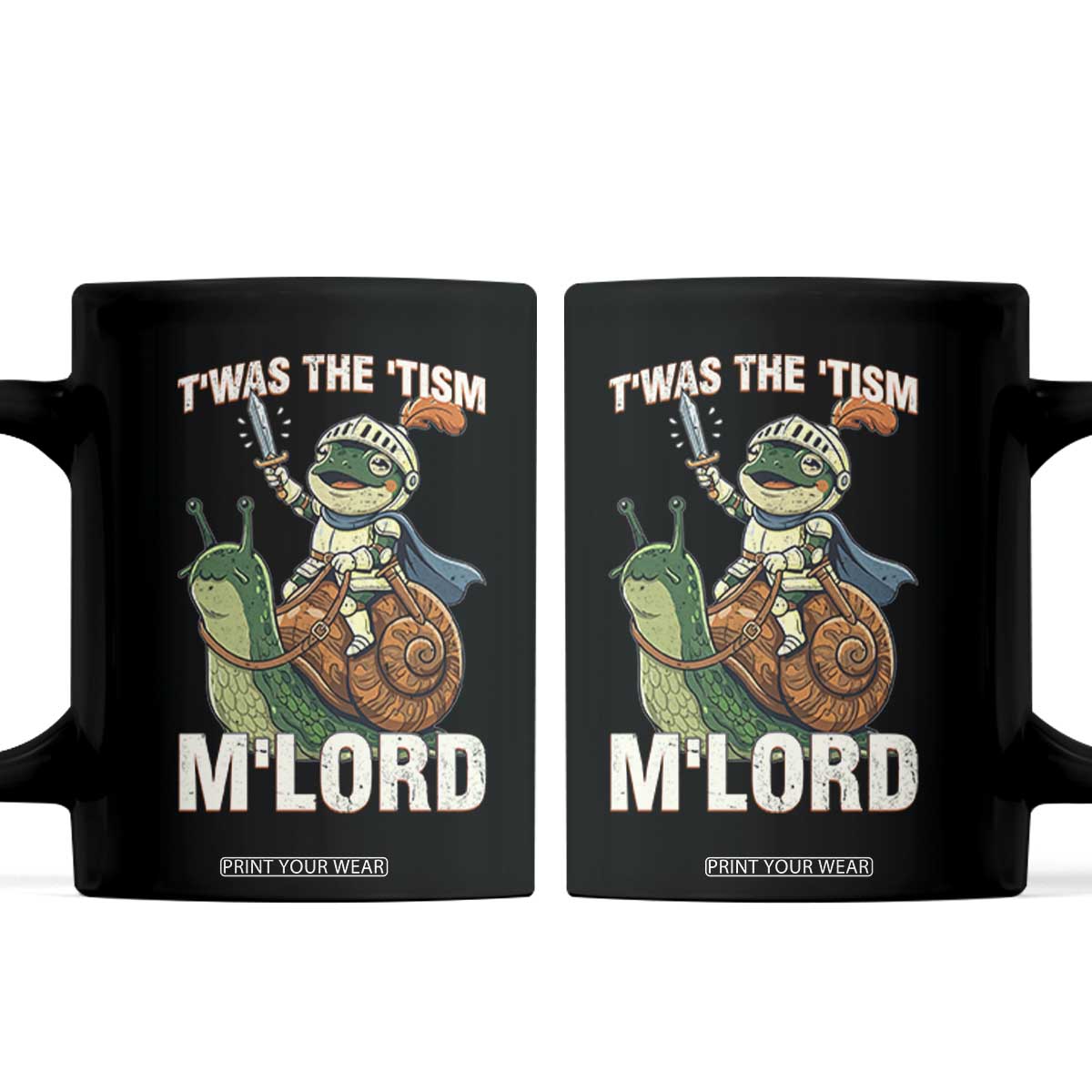 Funny Medieval Knight Frog Meme With Sword Coffee Mug Twas The Tism MLord