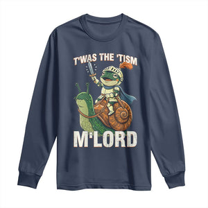Funny Medieval Knight Frog Meme With Sword Long Sleeve Shirt Twas The Tism MLord