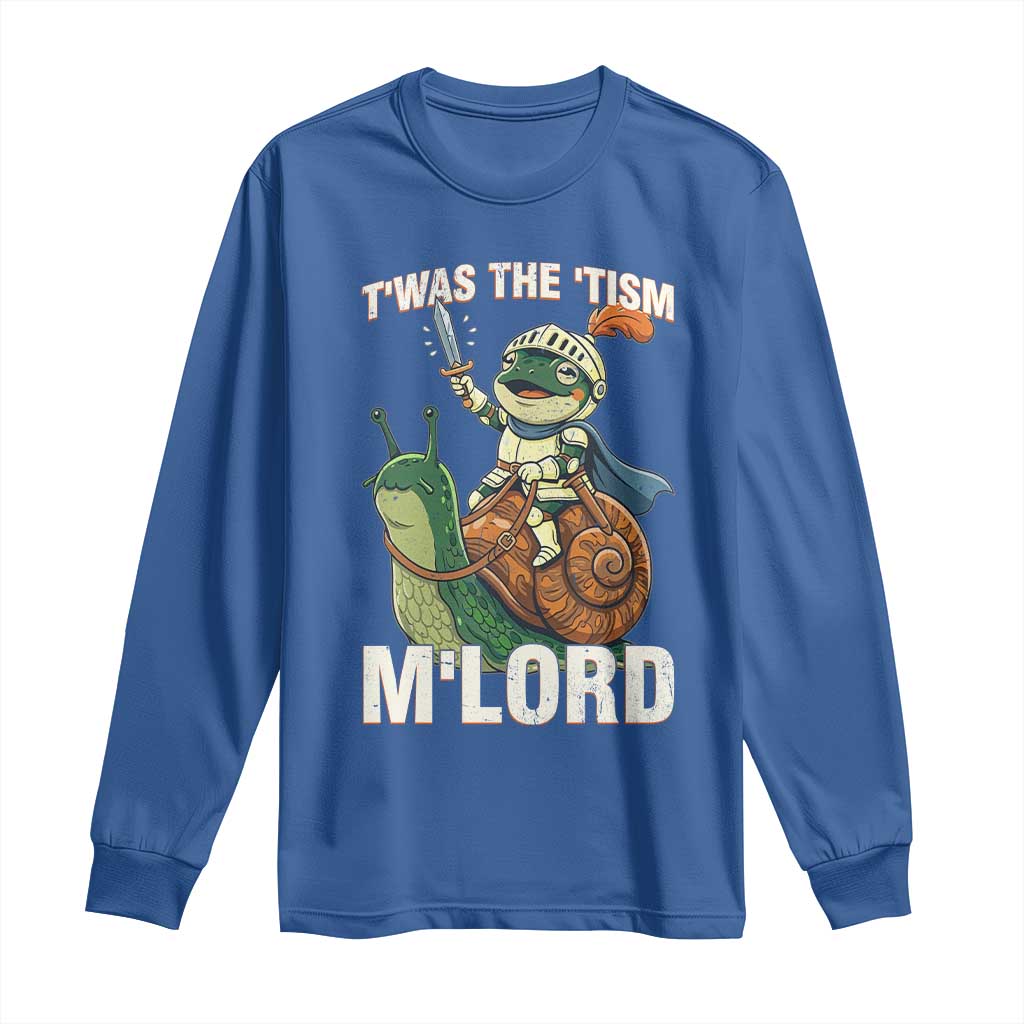 Funny Medieval Knight Frog Meme With Sword Long Sleeve Shirt Twas The Tism MLord