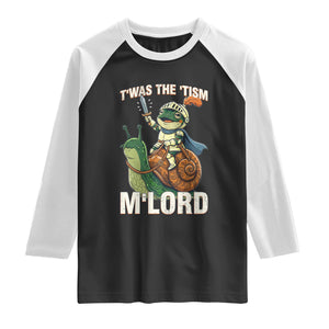 Funny Medieval Knight Frog Meme With Sword Raglan Shirt Twas The Tism MLord