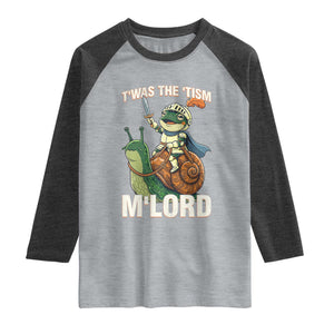 Funny Medieval Knight Frog Meme With Sword Raglan Shirt Twas The Tism MLord
