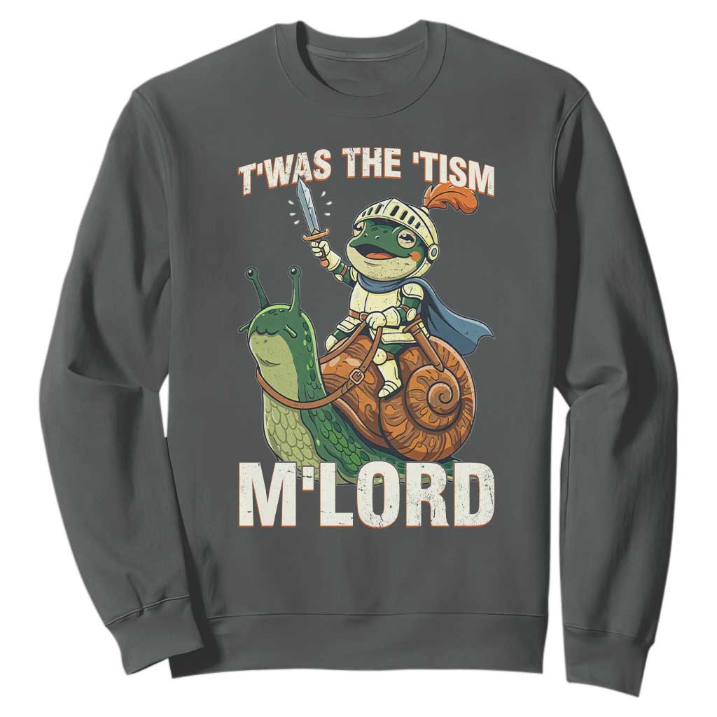 Funny Medieval Knight Frog Meme With Sword Sweatshirt Twas The Tism MLord