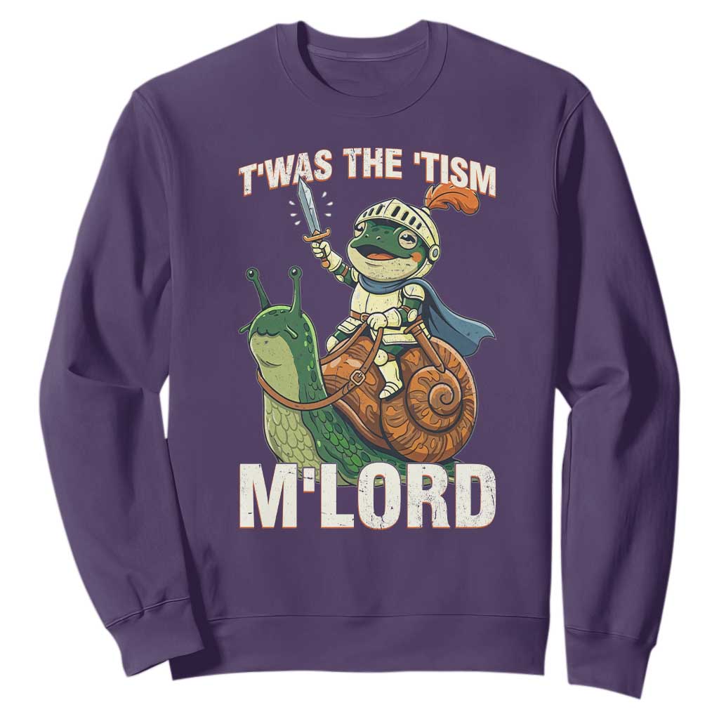 Funny Medieval Knight Frog Meme With Sword Sweatshirt Twas The Tism MLord