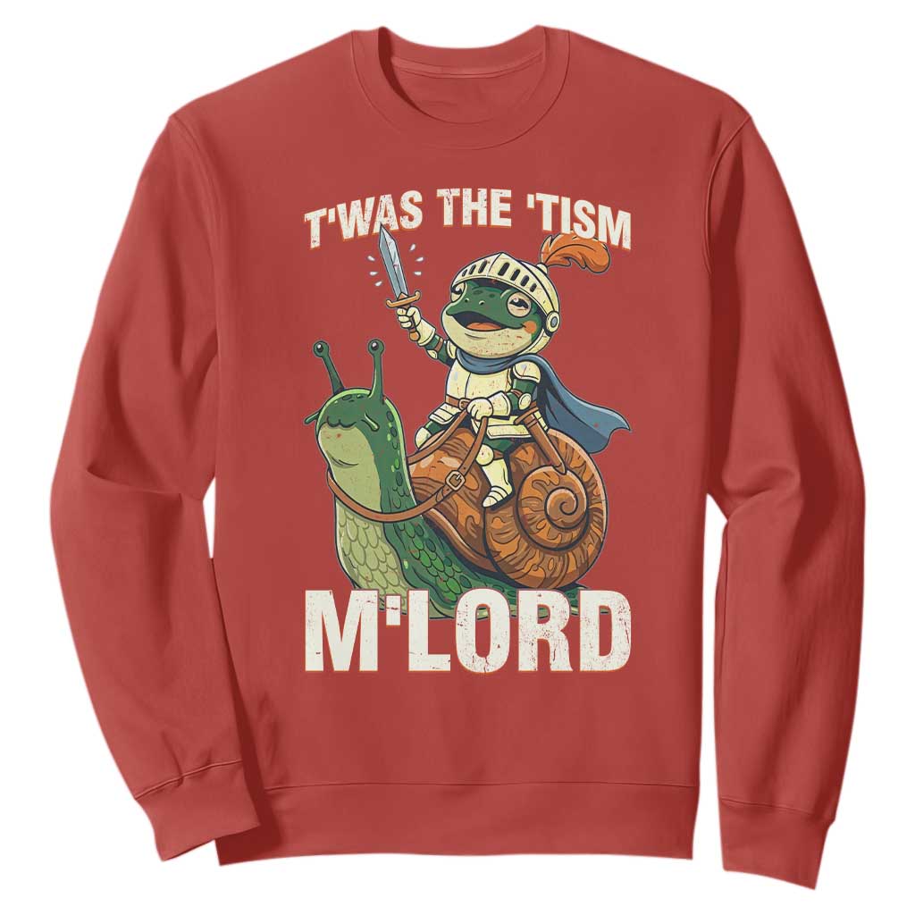 Funny Medieval Knight Frog Meme With Sword Sweatshirt Twas The Tism MLord