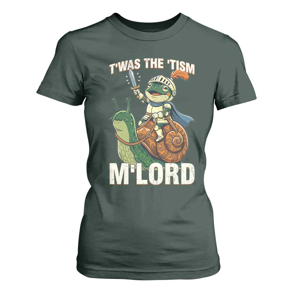 Funny Medieval Knight Frog Meme With Sword T Shirt For Women Twas The Tism MLord