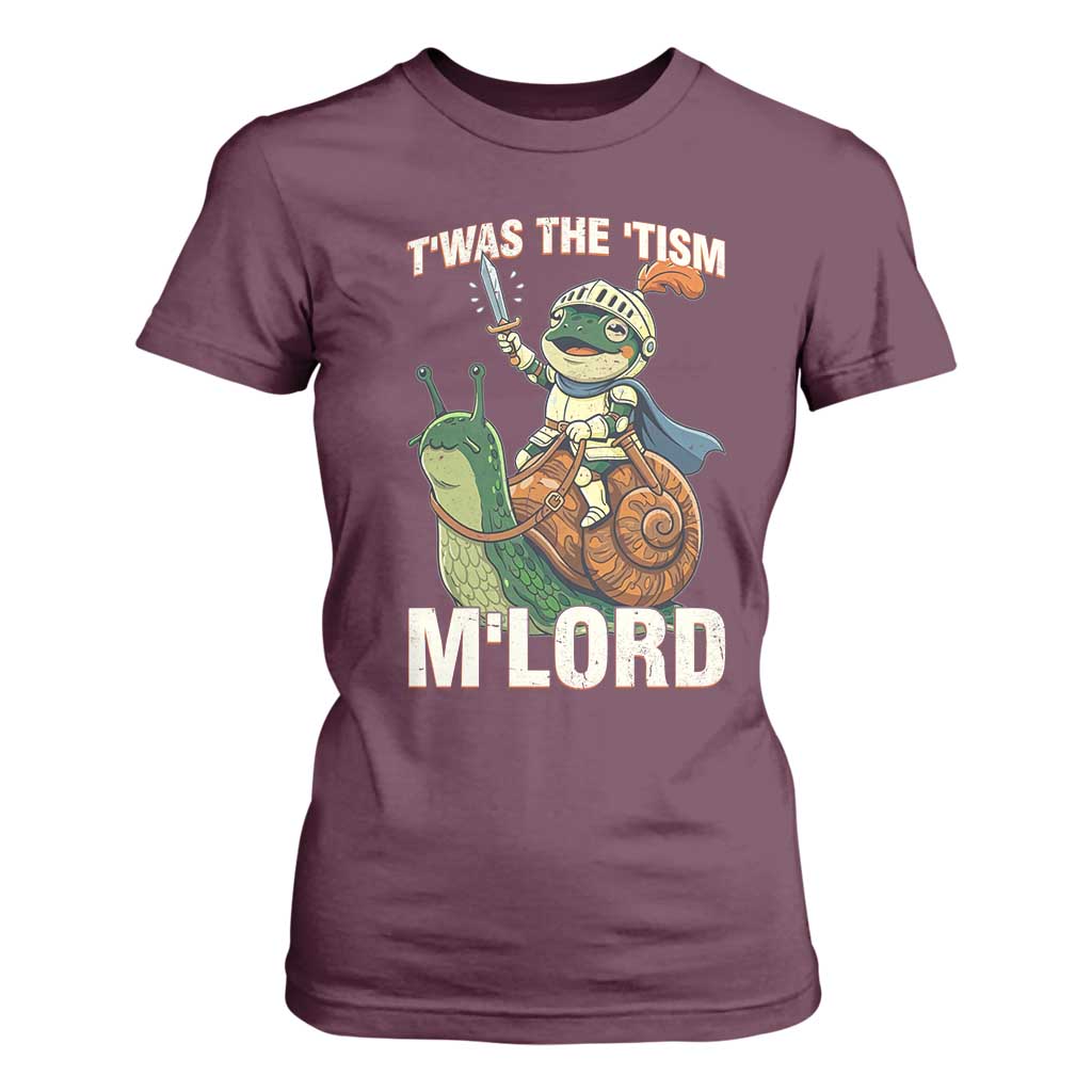 Funny Medieval Knight Frog Meme With Sword T Shirt For Women Twas The Tism MLord