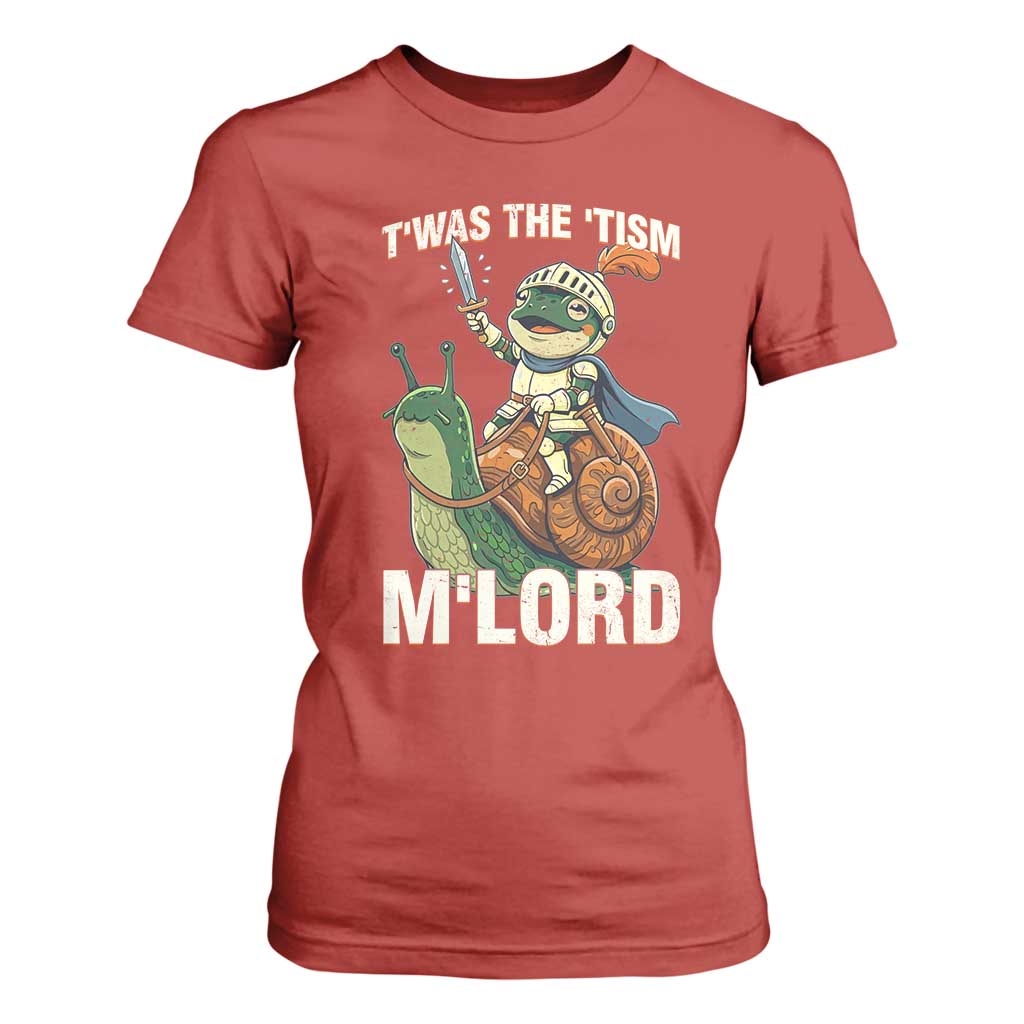 Funny Medieval Knight Frog Meme With Sword T Shirt For Women Twas The Tism MLord