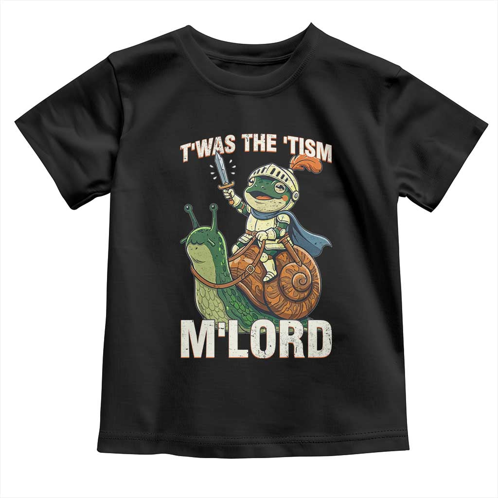 Funny Medieval Knight Frog Meme With Sword Toddler T Shirt Twas The Tism MLord