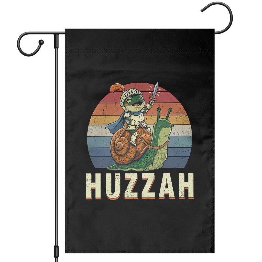 Funny Huzzah Frog Meme Garden Flag Medieval Knight With Sword Graphic TS12 Black Print Your Wear
