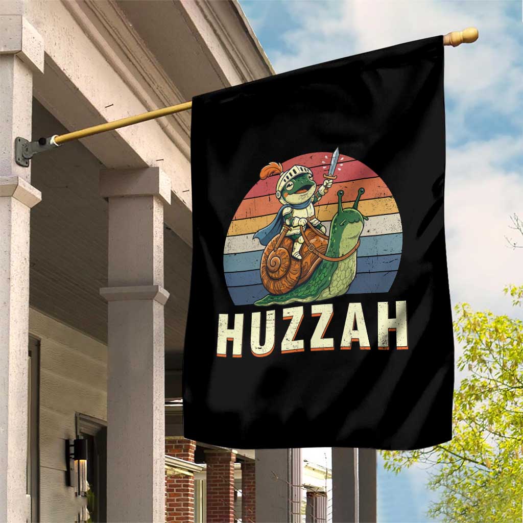 Funny Huzzah Frog Meme Garden Flag Medieval Knight With Sword Graphic