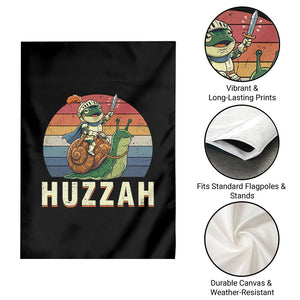 Funny Huzzah Frog Meme Garden Flag Medieval Knight With Sword Graphic