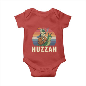 Funny Huzzah Frog Meme Baby Onesie Medieval Knight With Sword Graphic