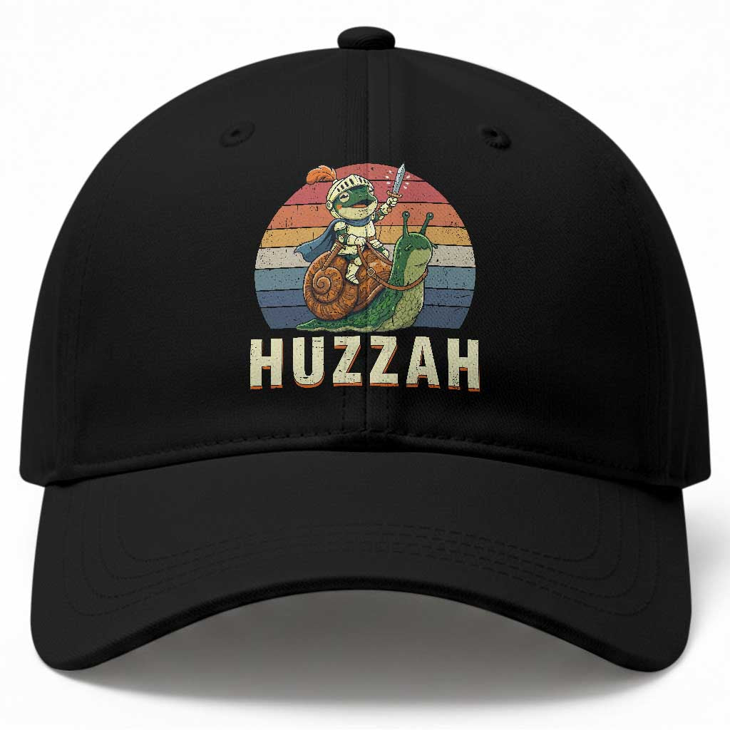 Funny Huzzah Frog Meme Baseball Cap Medieval Knight With Sword Graphic TS12 Print Your Wear