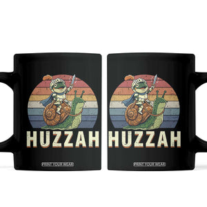 Funny Huzzah Frog Meme Coffee Mug Medieval Knight With Sword Graphic