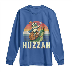 Funny Huzzah Frog Meme Long Sleeve Shirt Medieval Knight With Sword Graphic