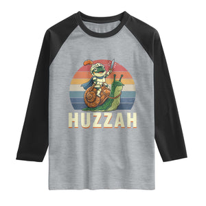 Funny Huzzah Frog Meme Raglan Shirt Medieval Knight With Sword Graphic