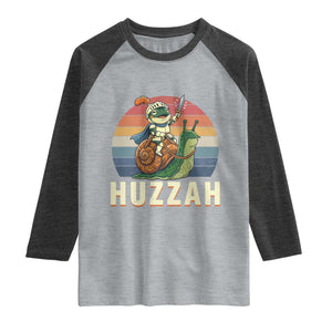 Funny Huzzah Frog Meme Raglan Shirt Medieval Knight With Sword Graphic