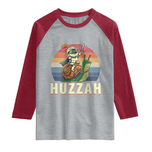 Funny Huzzah Frog Meme Raglan Shirt Medieval Knight With Sword Graphic