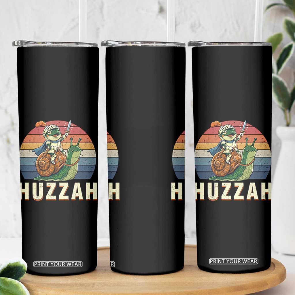 Funny Huzzah Frog Meme Skinny Tumbler Medieval Knight With Sword Graphic
