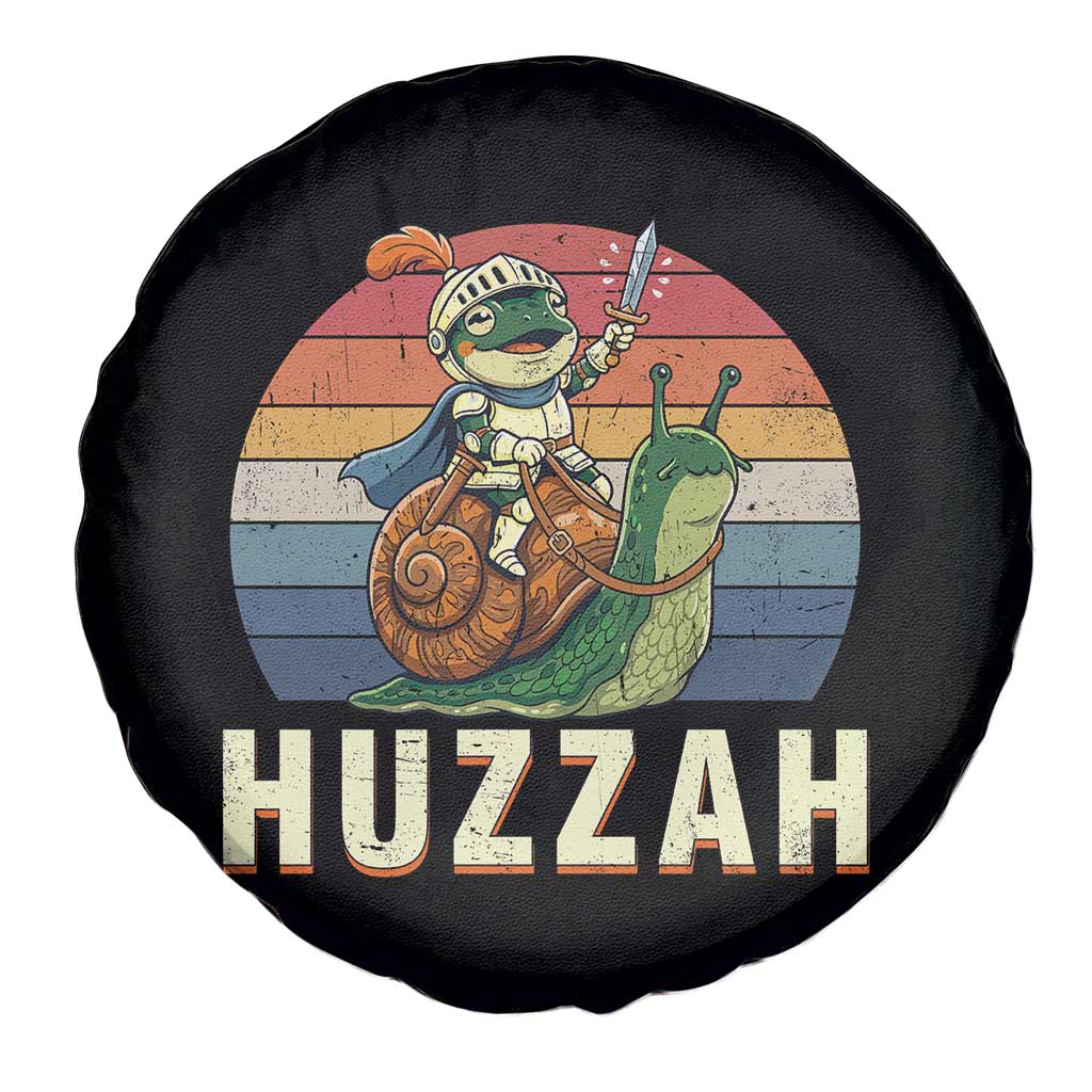 Funny Huzzah Frog Meme Spare Tire Cover Medieval Knight With Sword Graphic