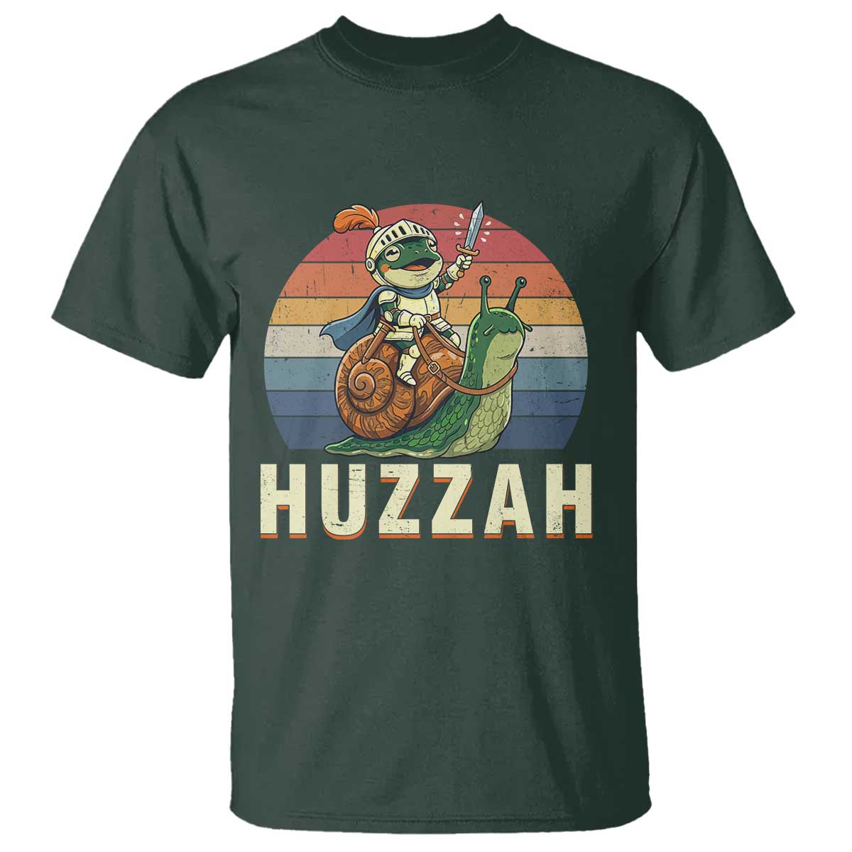 Funny Huzzah Frog Meme T Shirt Medieval Knight With Sword Graphic