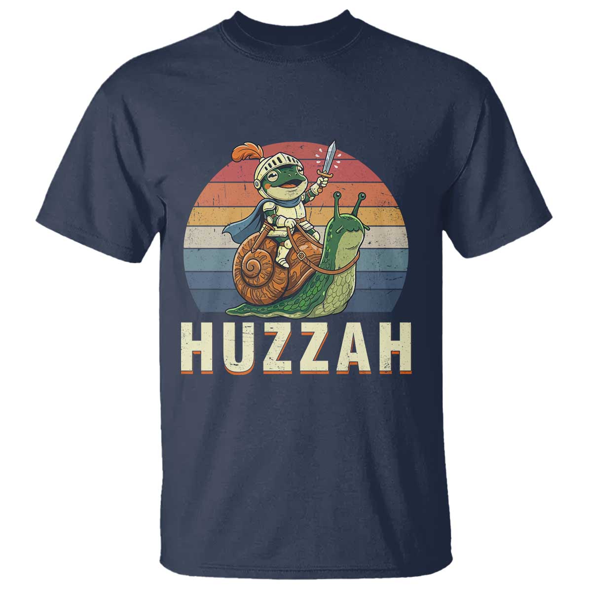 Funny Huzzah Frog Meme T Shirt Medieval Knight With Sword Graphic