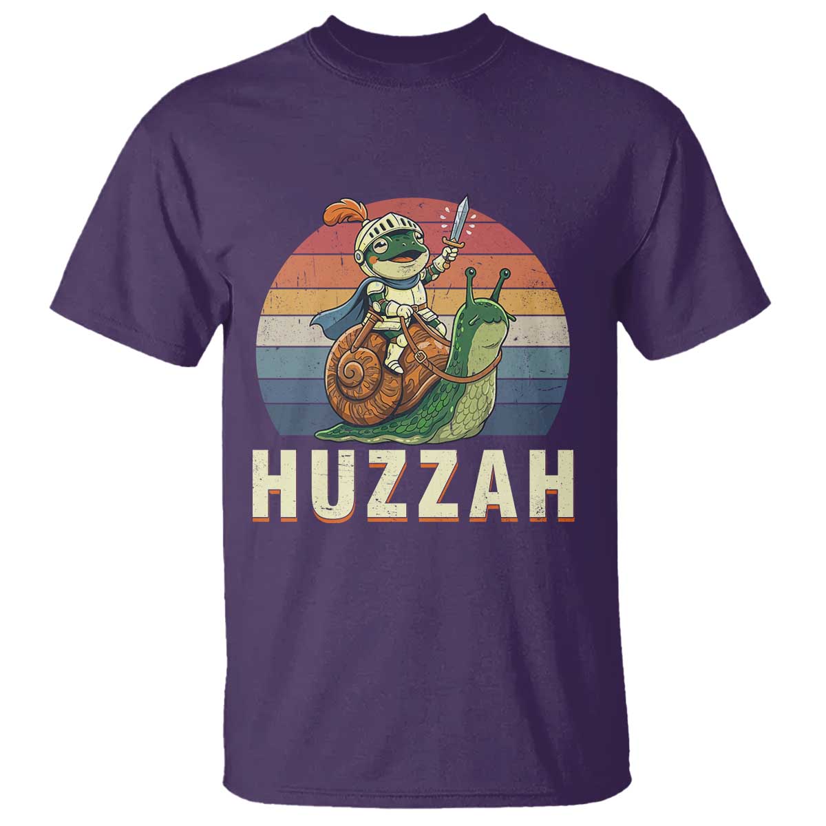 Funny Huzzah Frog Meme T Shirt Medieval Knight With Sword Graphic