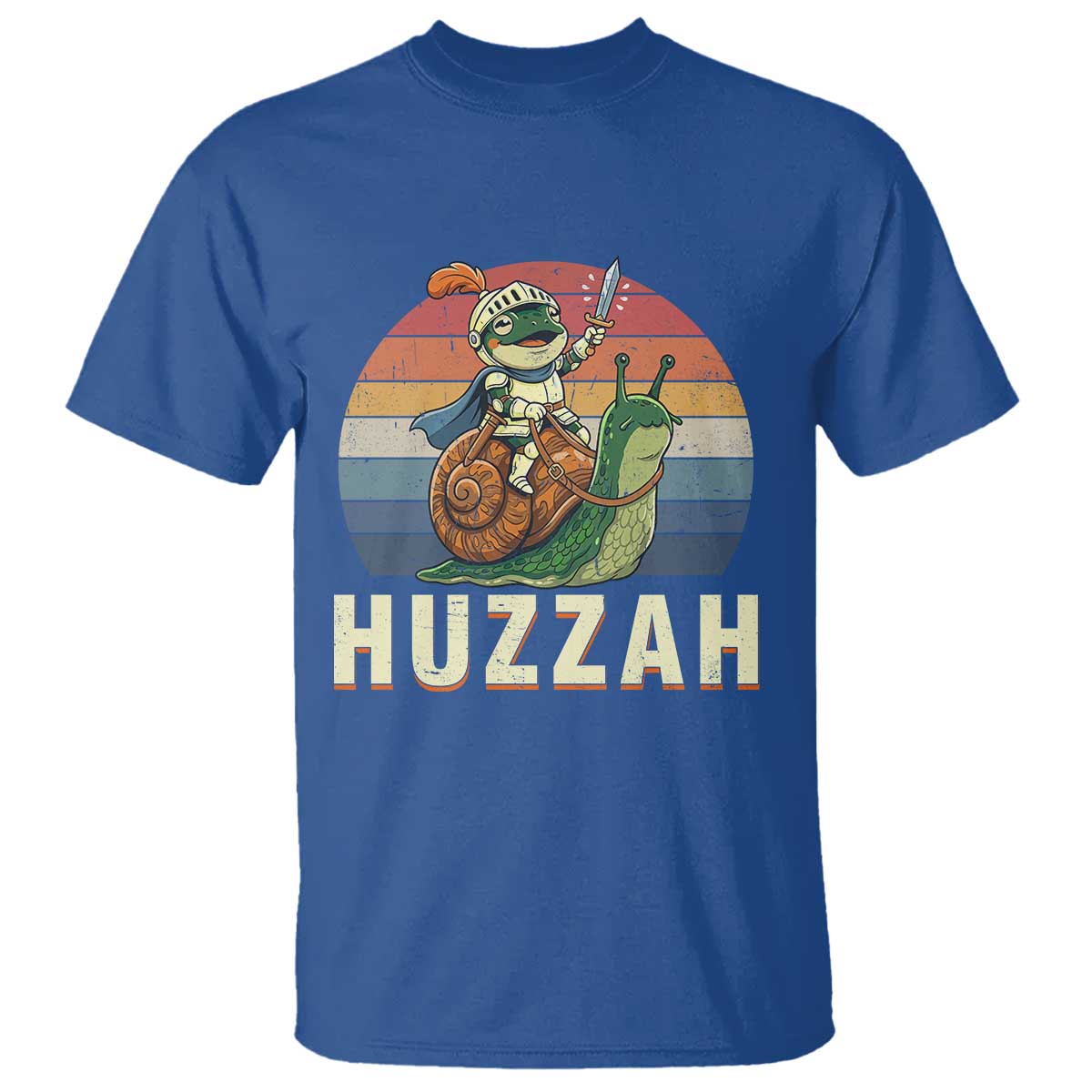 Funny Huzzah Frog Meme T Shirt Medieval Knight With Sword Graphic