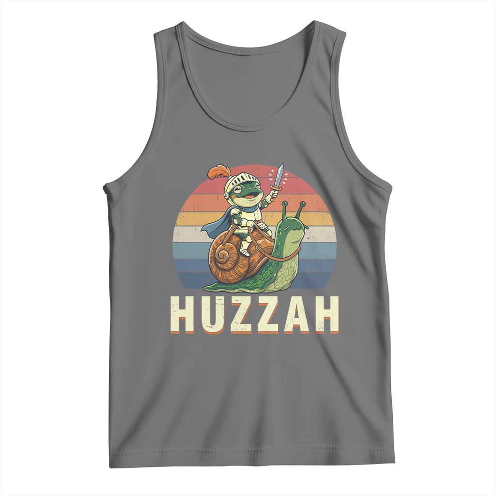 Funny Huzzah Frog Meme Tank Top Medieval Knight With Sword Graphic
