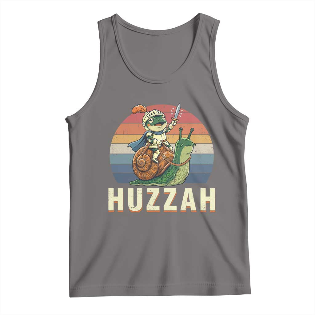 Funny Huzzah Frog Meme Tank Top Medieval Knight With Sword Graphic