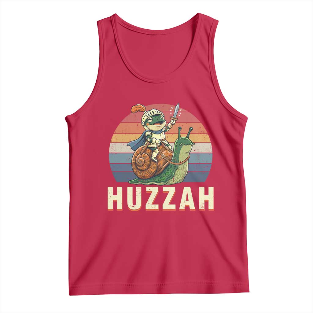 Funny Huzzah Frog Meme Tank Top Medieval Knight With Sword Graphic