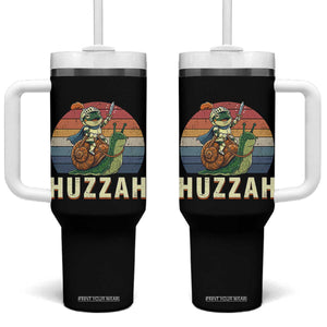 Funny Huzzah Frog Meme Tumbler With Handle Medieval Knight With Sword Graphic