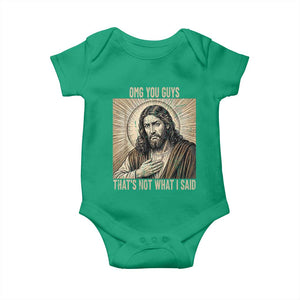 Funny Christian Jesus Faith Meme Baby Onesie Omg You Guys Thats Not What I Said
