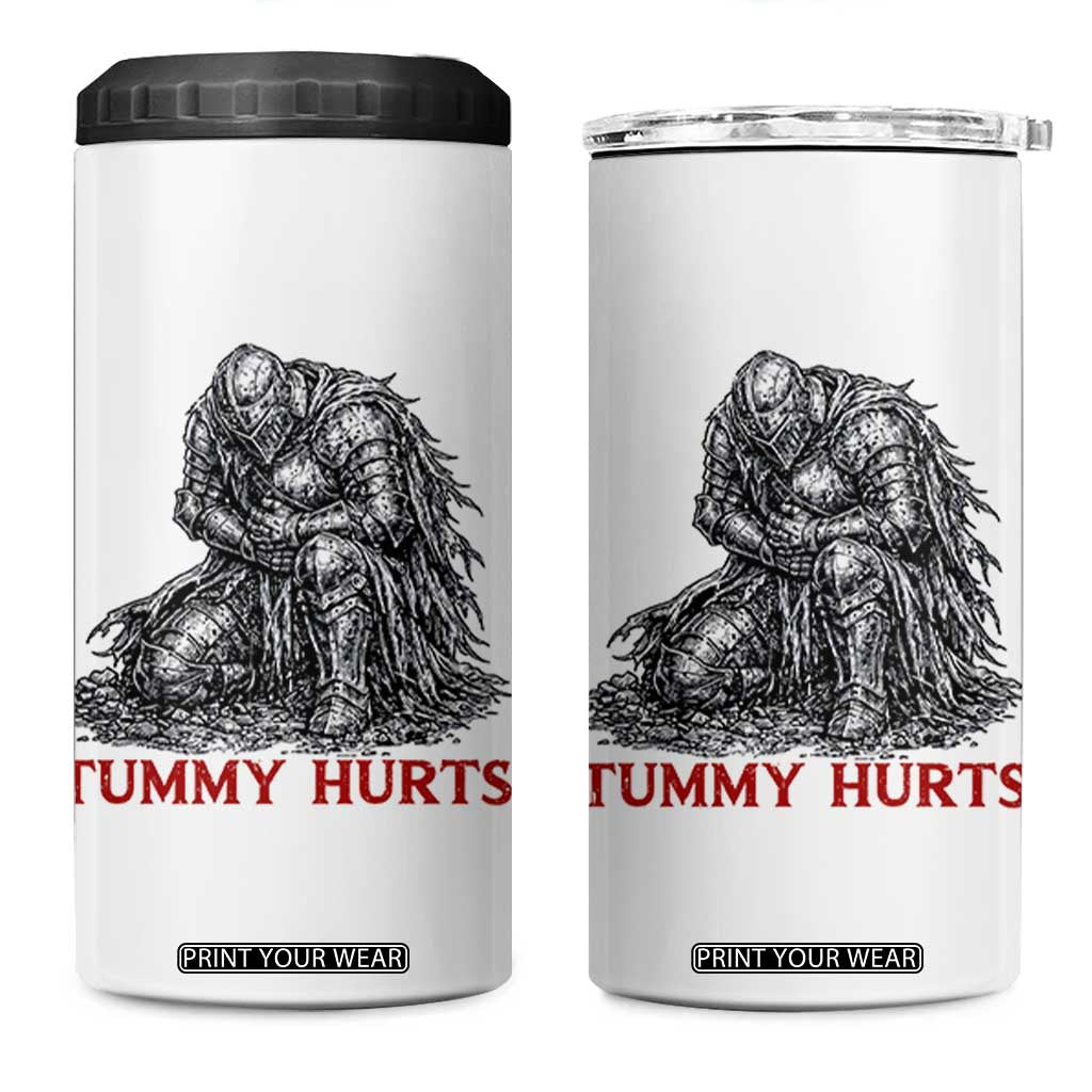 Funny Tummy Hurts Medieval Knight 4 in 1 Can Cooler Tumbler Dark Fantasy Warrior Meme Graphic TS12 One Size: 16 oz White Print Your Wear