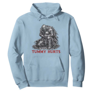 Funny Tummy Hurts Medieval Knight Hoodie Dark Fantasy Warrior Meme Graphic