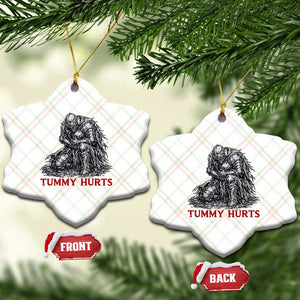 Funny Tummy Hurts Medieval Knight Ceramic Ornament Dark Fantasy Warrior Meme Graphic